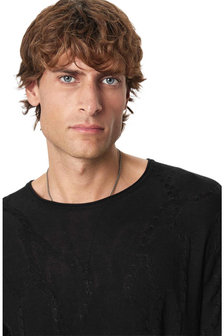 Addison Broken Twist Cable Sweater, Alternate, color, BLACK
