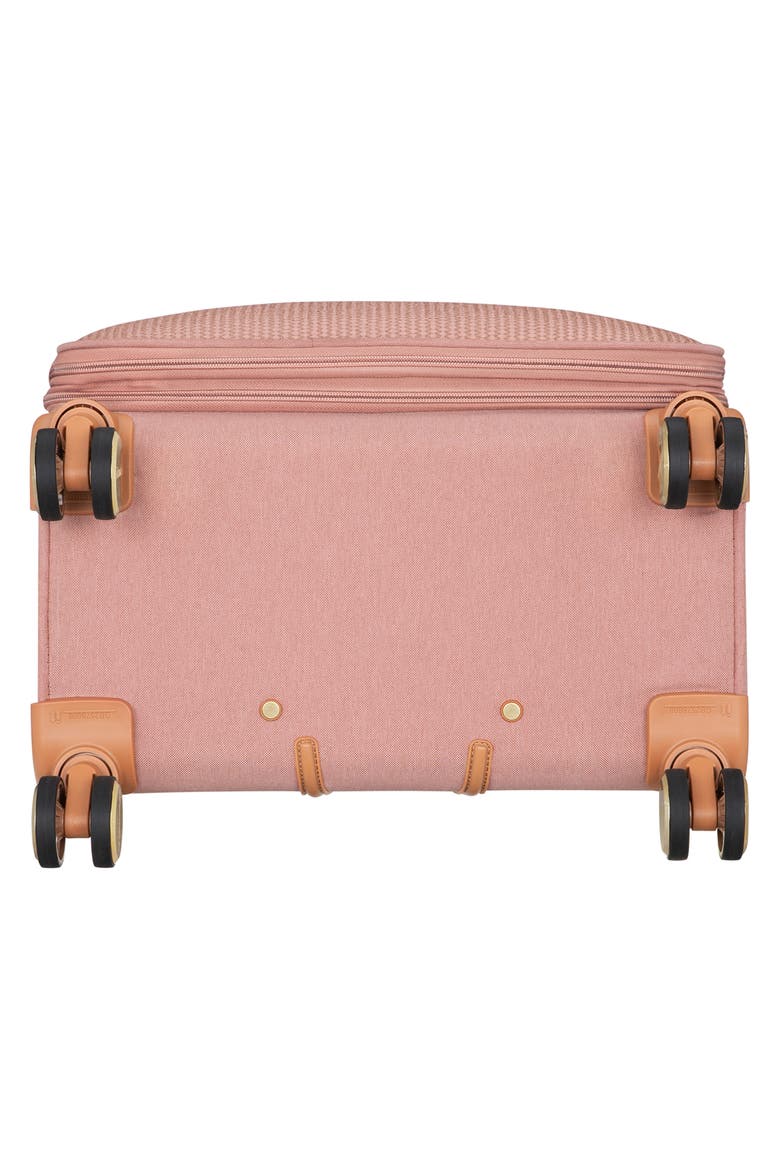 Odelia 23-Inch Soft Shell Spinner Suitcase, Alternate, color, PINK / BROWN