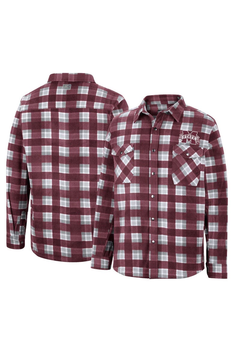 Men's Colosseum Maroon Mississippi State Bulldogs Ellis Full-Snap Jacket, Main, color, Maroon