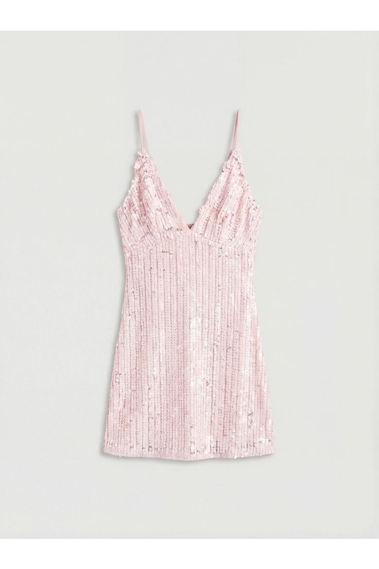 Embellished Strappy Mini Dress, Alternate, color, Baby Pink