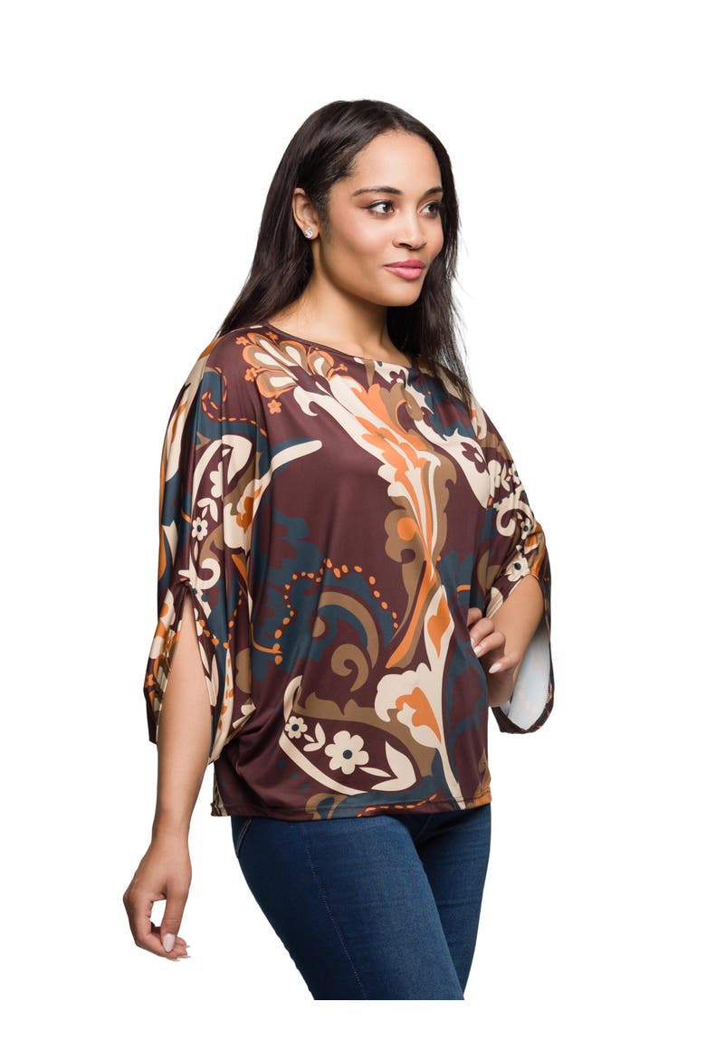 Paisley Print Dolman Sleeve Top, Alternate, color, Multi