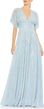 Mac Duggal Embellished V Neck Evening Gown