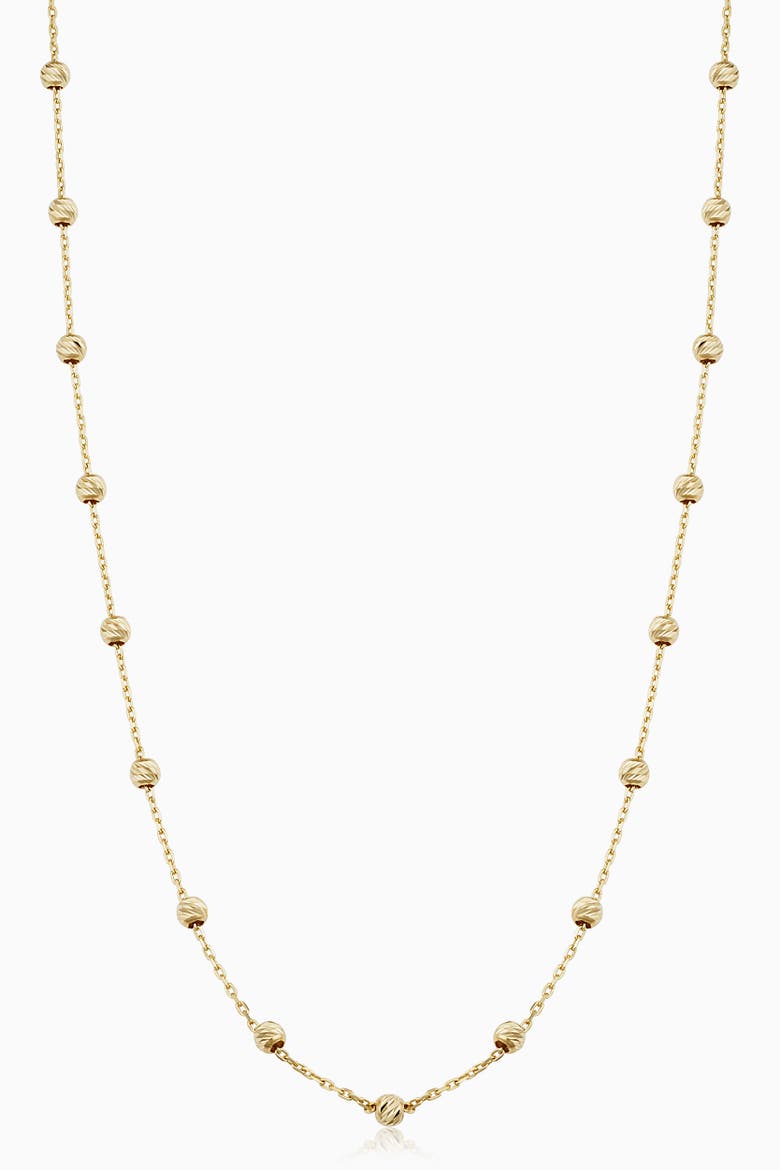 14K Gold Celebration Ball Station Necklace, Main, color, Yellow Gold
