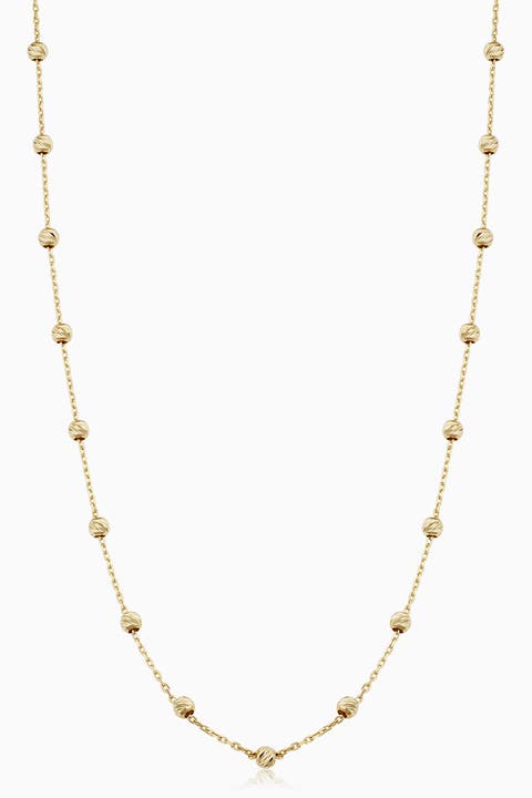 14K Gold Celebration Ball Station Necklace