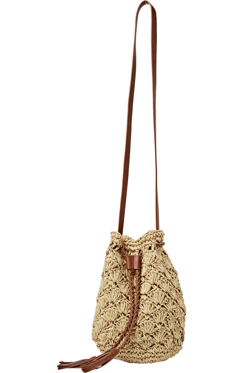Billabong Wake Up Straw Bucket Bag, Main, color,