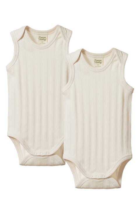 2-Pack Sleeveless Organic Cotton Bodysuits