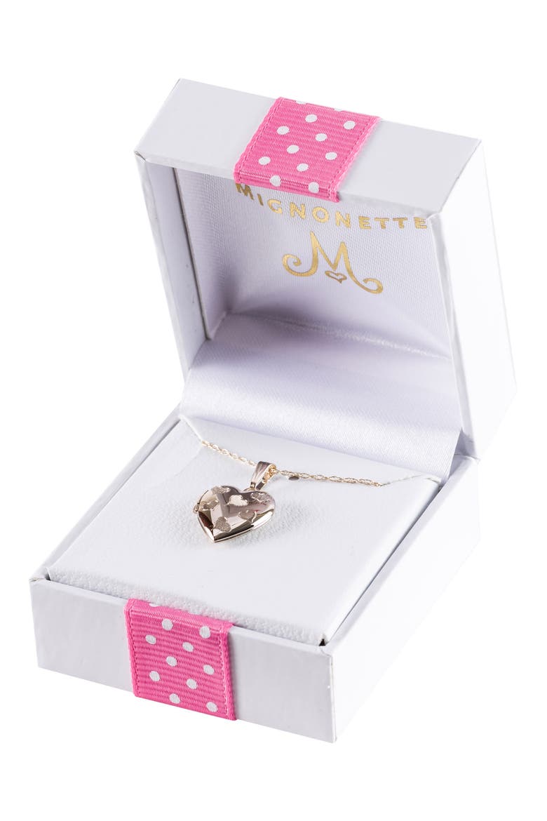 14k Gold Heart Locket Necklace, Alternate, color, GOLD
