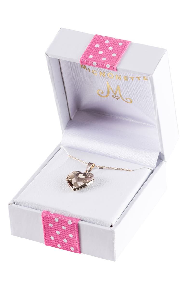 Mignonette 14k Gold Heart Locket Necklace, Alternate, color, Gold