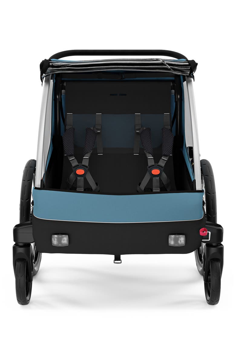 Courier 2-Seat Kids Cargo Bike Trailer, Alternate, color, AEGEAN BLUE