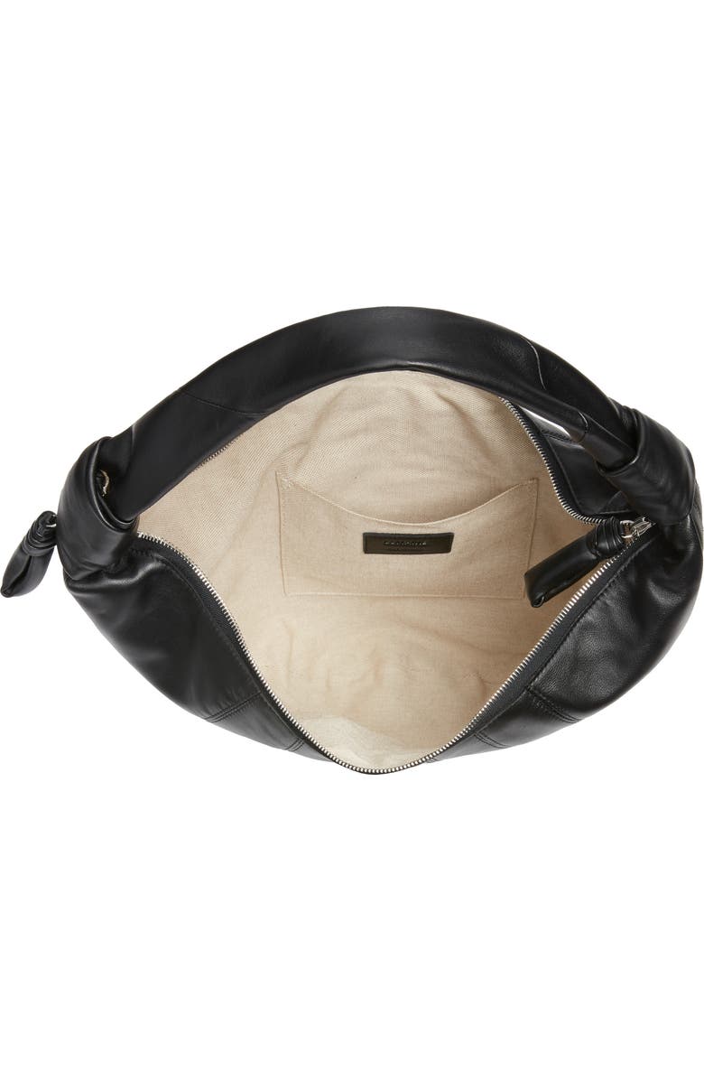 Lemaire Fortune Croissant Leather Shoulder Bag, Alternate, color, Black