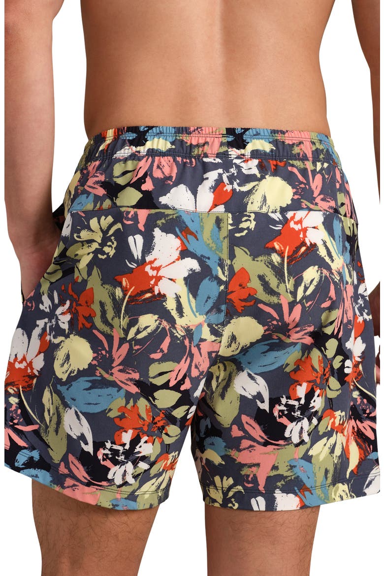 5.5-Inch Water Repellent Swim Trunks, Alternate, color, NAVY/ DUSTY SAGE FLORAL