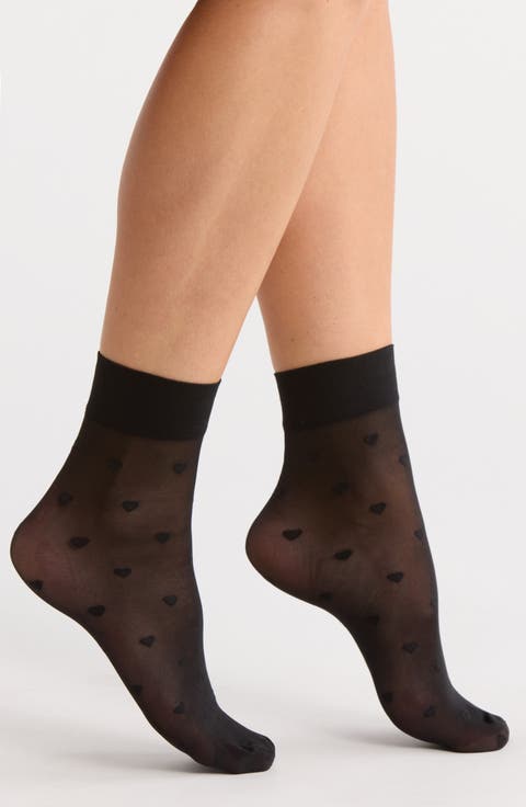 Heart Sheer Ankle Socks