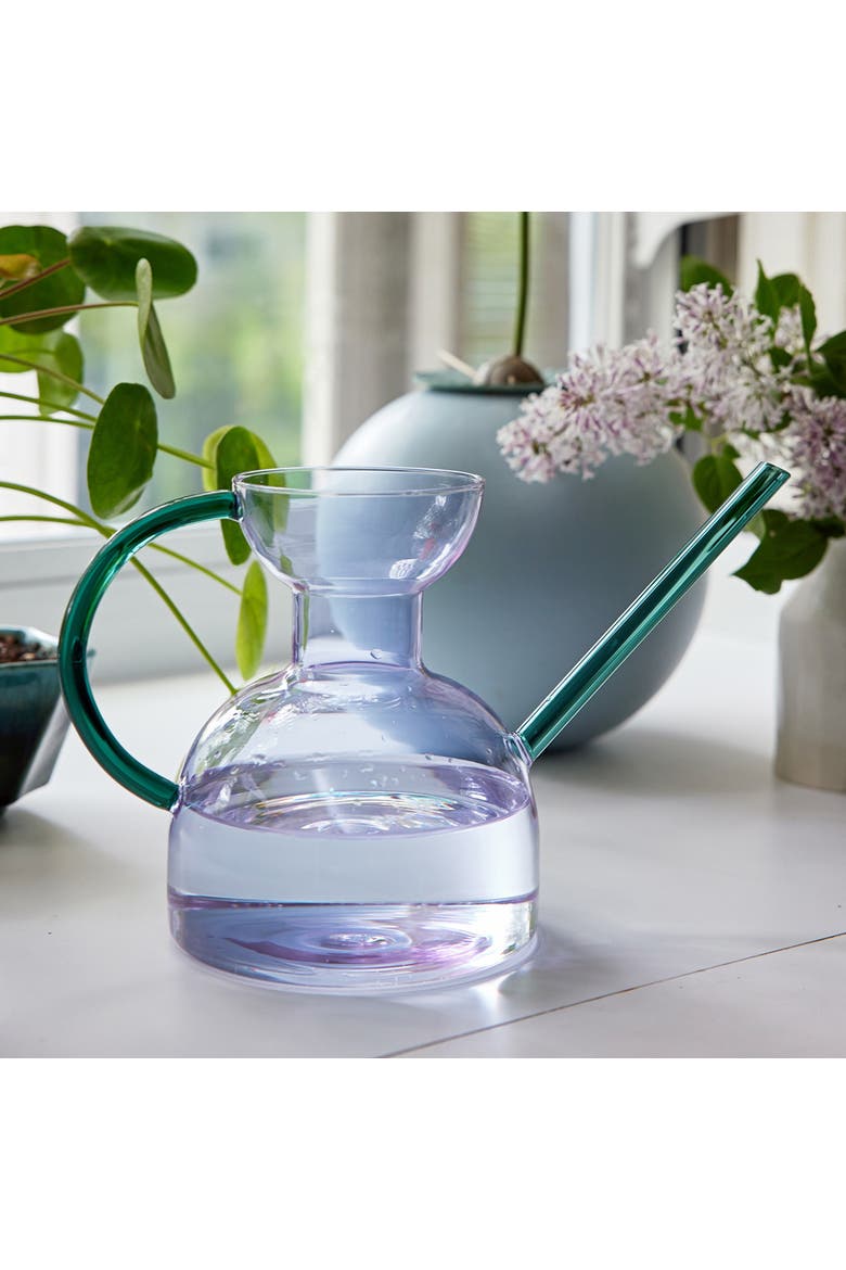 Glass Watering Can, Alternate, color, Lilac/Emerald