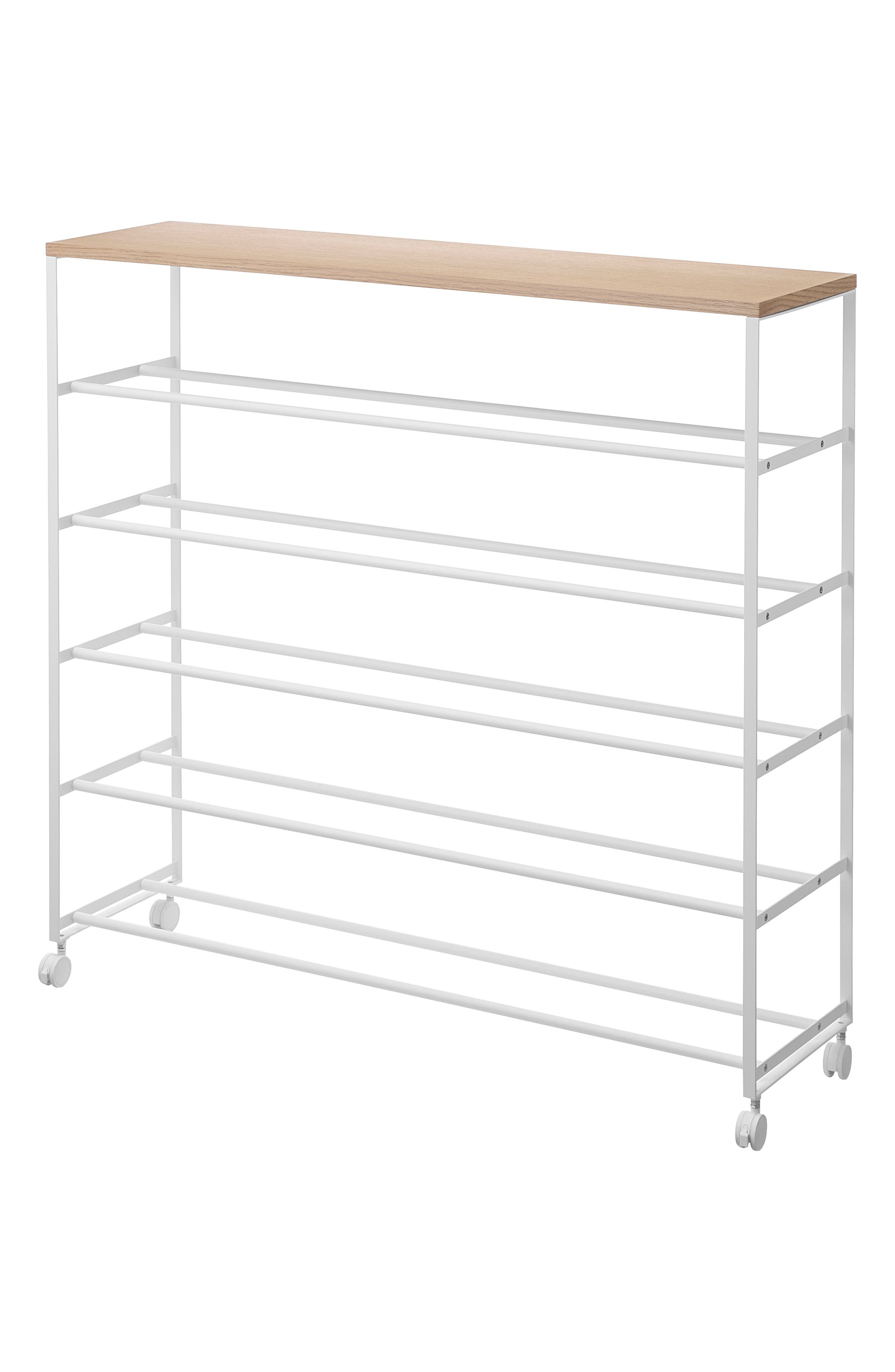 Yamazaki 5-tier Rolling Shoe Rack In White