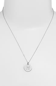 Nashelle Sterling Silver Initial Disc Necklace