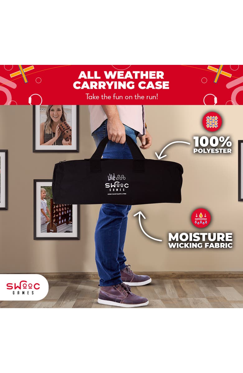 Swooc Games Giant Rustic Ring Toss Outdoor Game, Alternate, color, Brown