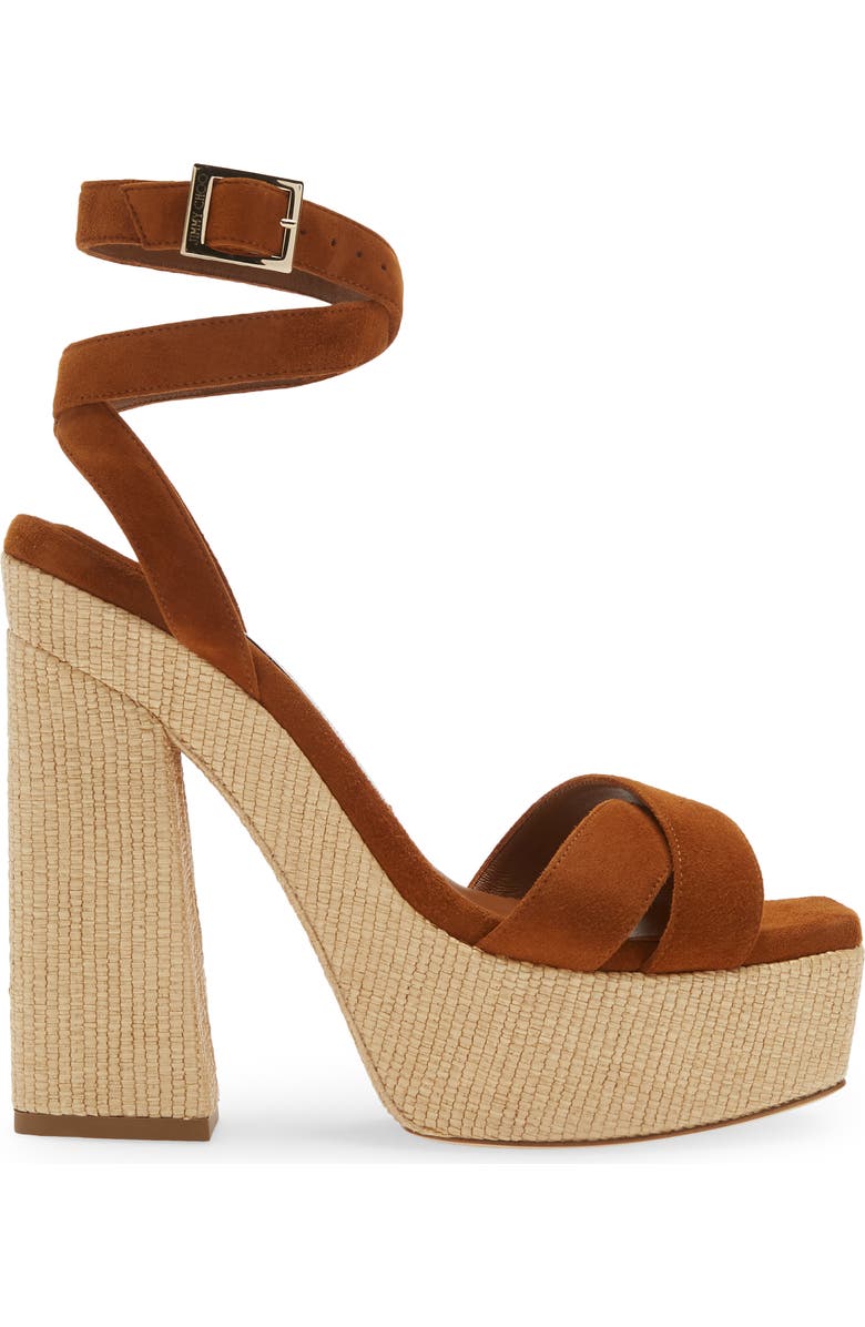 Jimmy Choo Gaia Ankle Wrap Platform Sandal, Alternate, color,