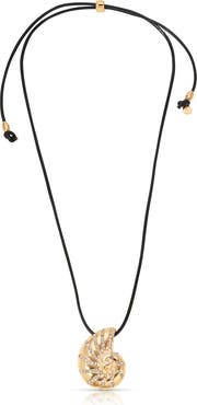 Ettika Swirl Shell Pendant Cord Necklace