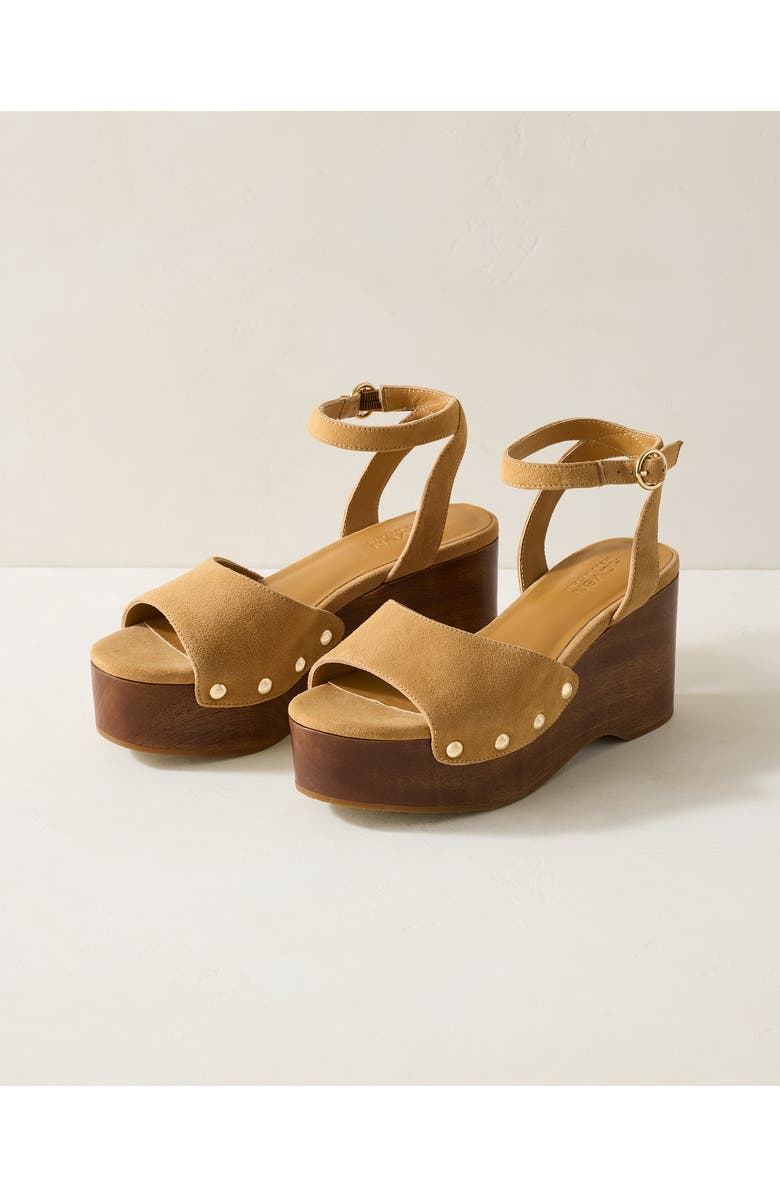 Haven Well Within Suede and Wood Platform Sandals, Main, color, Balsam Tan