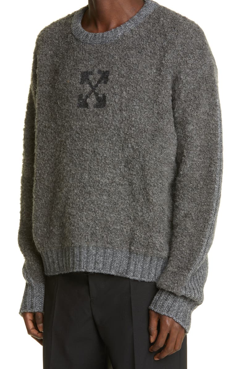 Off-White Men's Arrows Reversed Knit Crewneck Sweater, Alternate, color, 