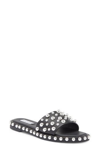 Steve Madden Rubee Stud Slide Sandal In Black