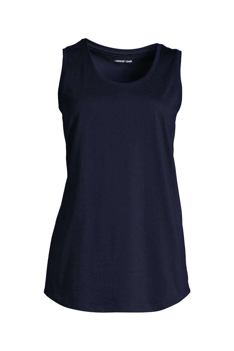 Supima Cotton Tunic Tank Top, Alternate, color, Radiant Navy