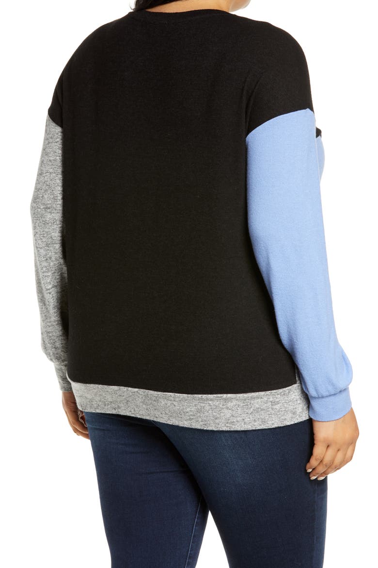 Colorblock Pullover, Alternate, color, BLACK/ BLUE LAVENDER/ GREY