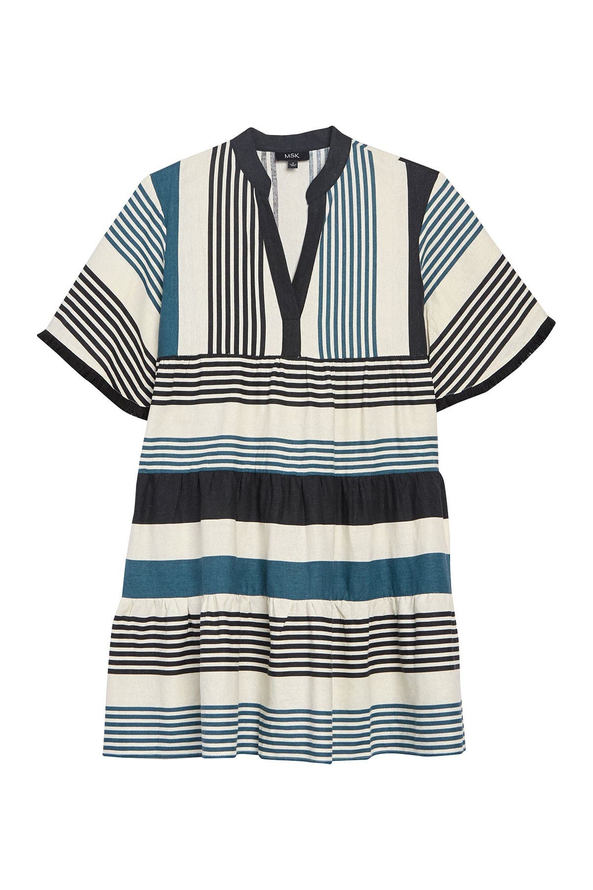 MSK Split Neck Striped Dress (Women) | Nordstromrack