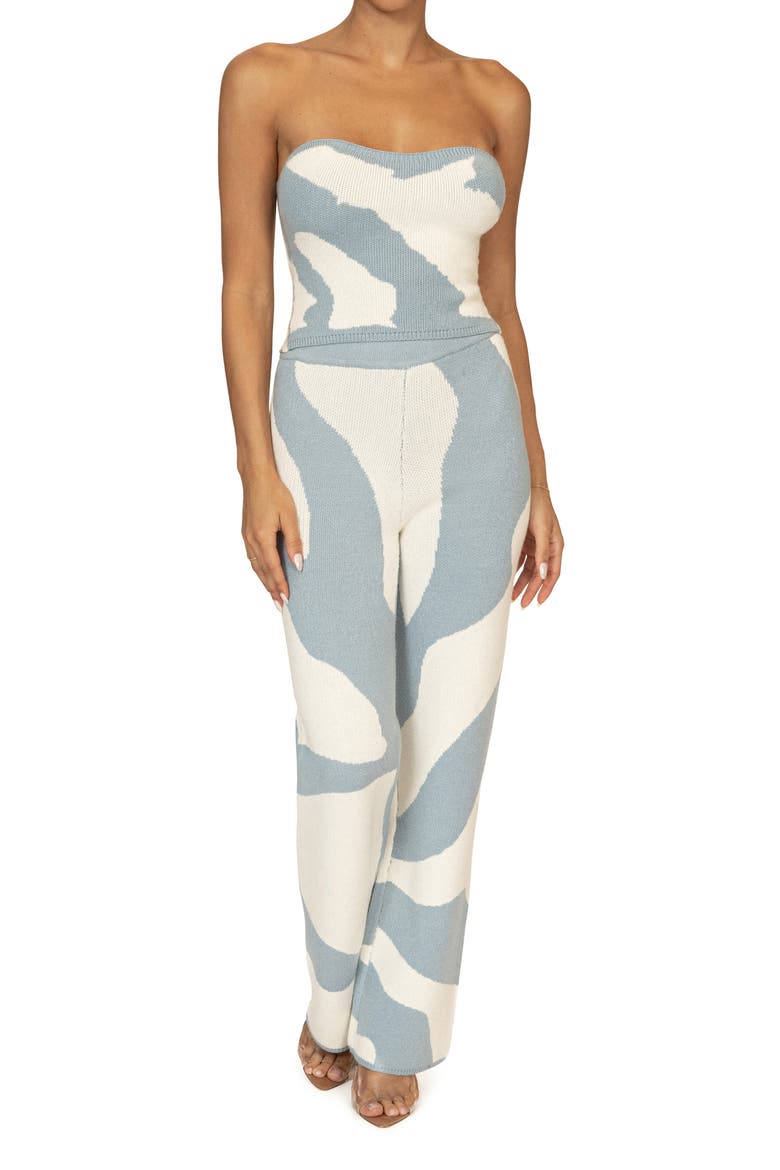 Tropic Oasis Strapless Knit Top, Alternate, color, BLUE