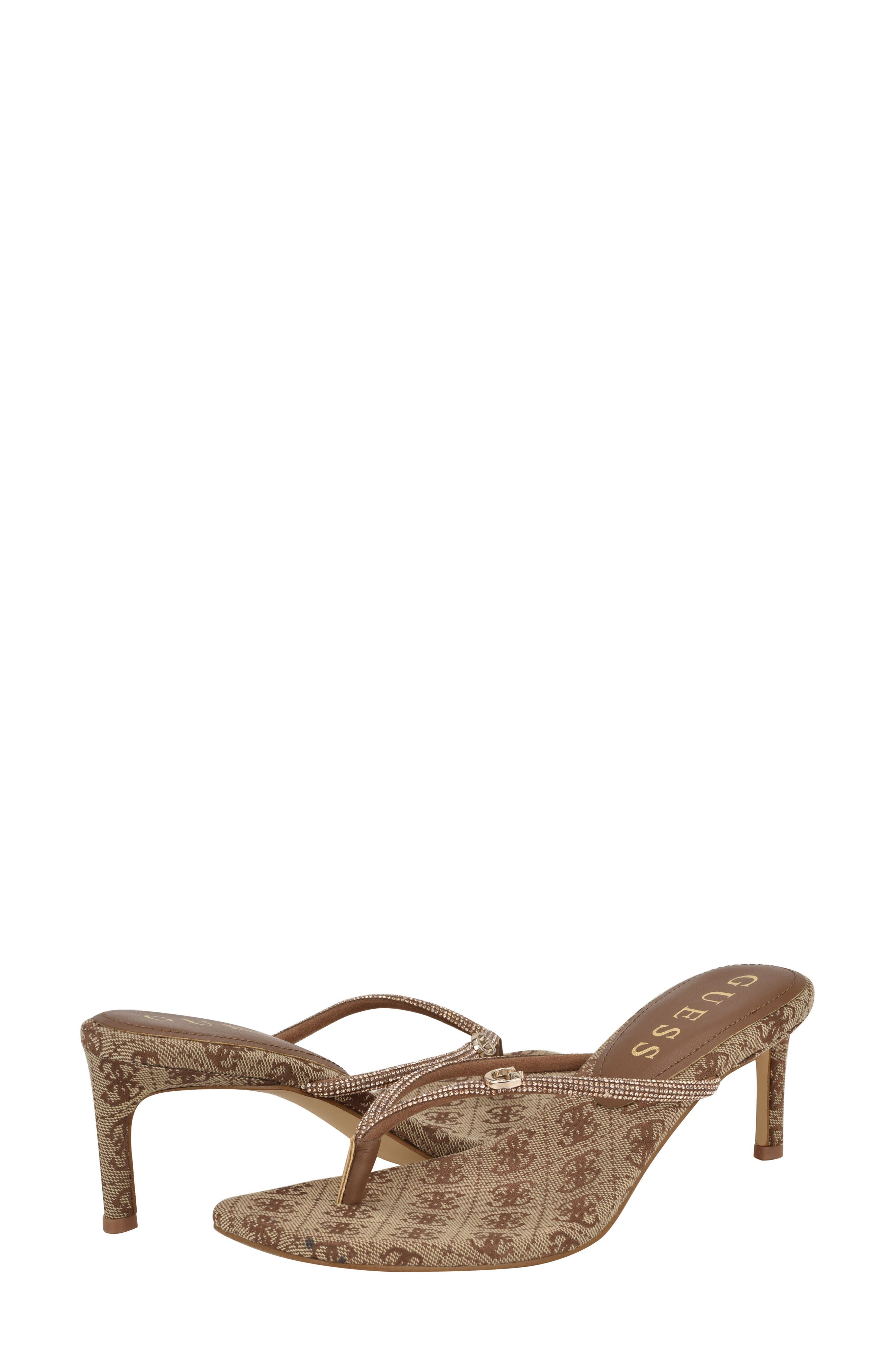 Crystal Embellished Sandal, Alternate, color, BROWN/ GOLD
