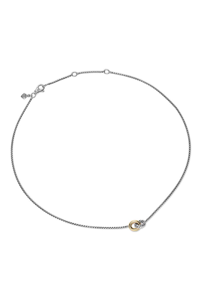 Petite Cable Linked Hoop Necklace, Alternate, color, STERLING SILVER/ GOLD