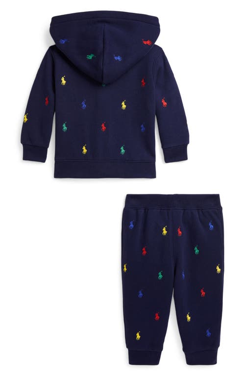 Ralph Lauren Logo Full-zip Hoodie & Sweatpants Set In Multi
