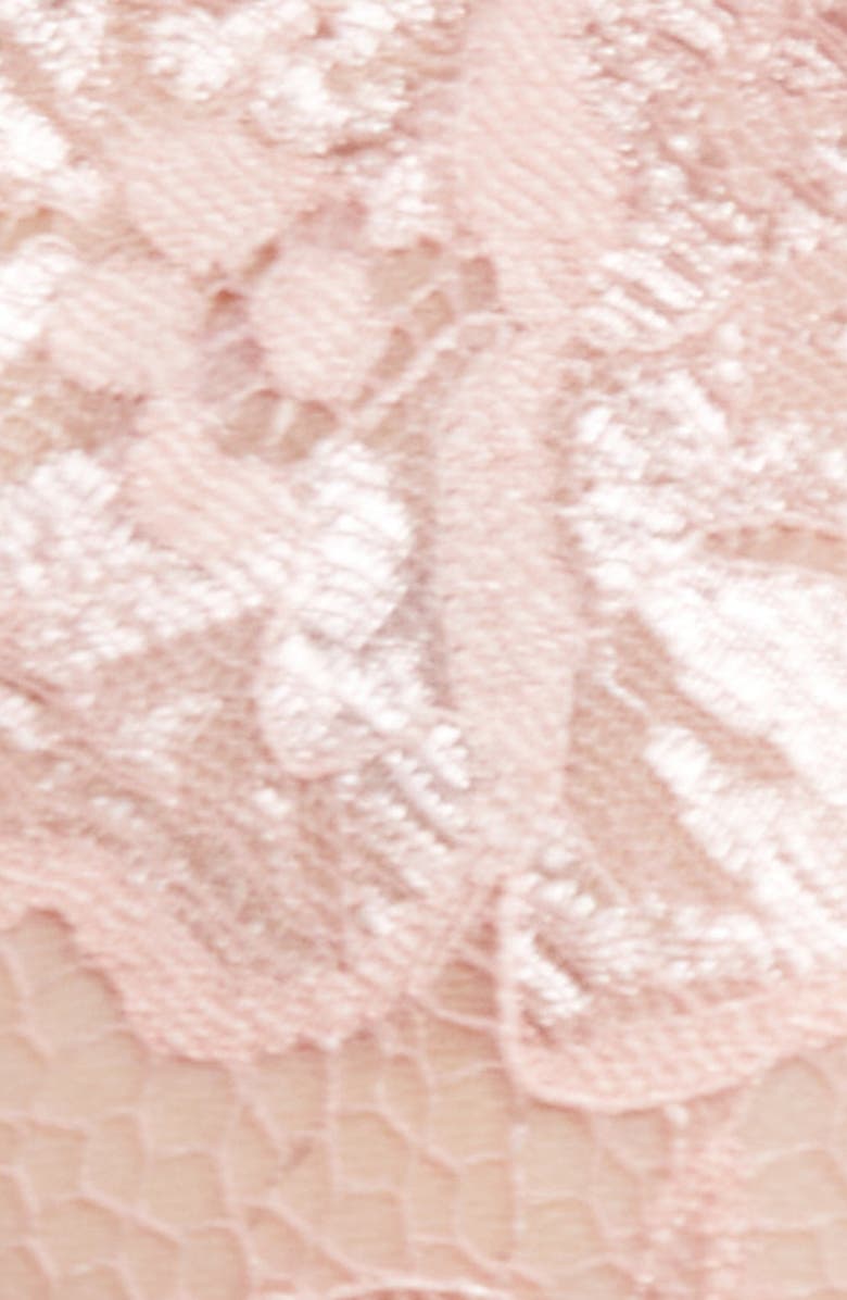 Coquette Lace Bralette & Open Gusset Thong Set, Alternate, color, Pink