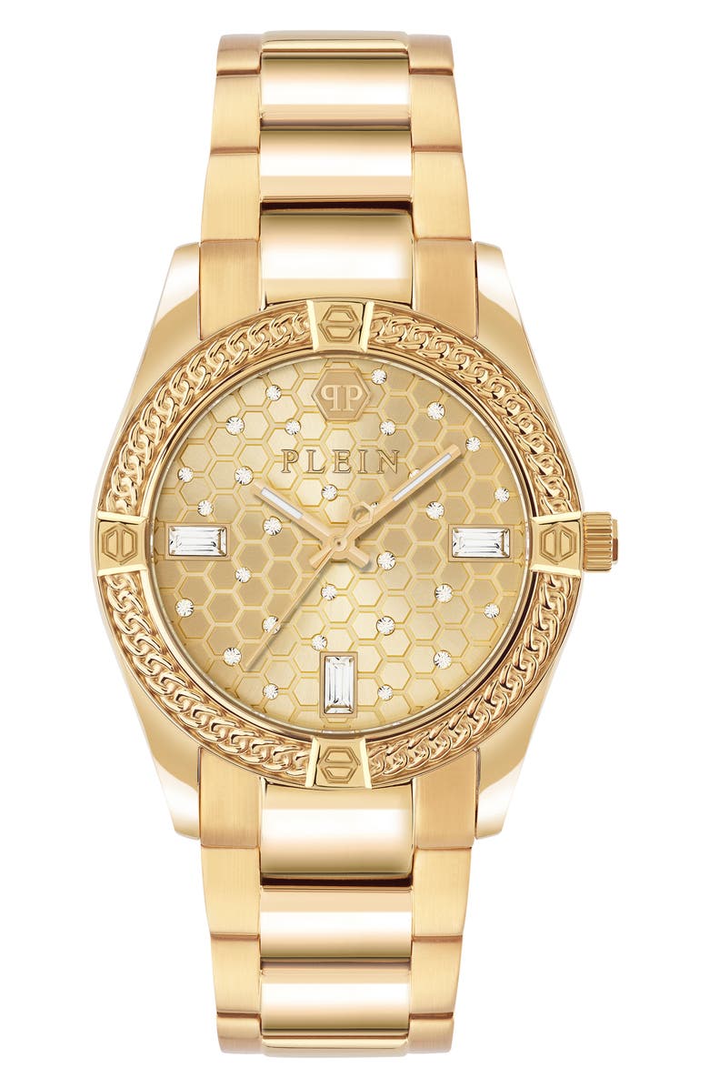 PHILIPP PLEIN Icon Chain Bracelet Watch, 36mm, Main, color, Ip Yellow Gold