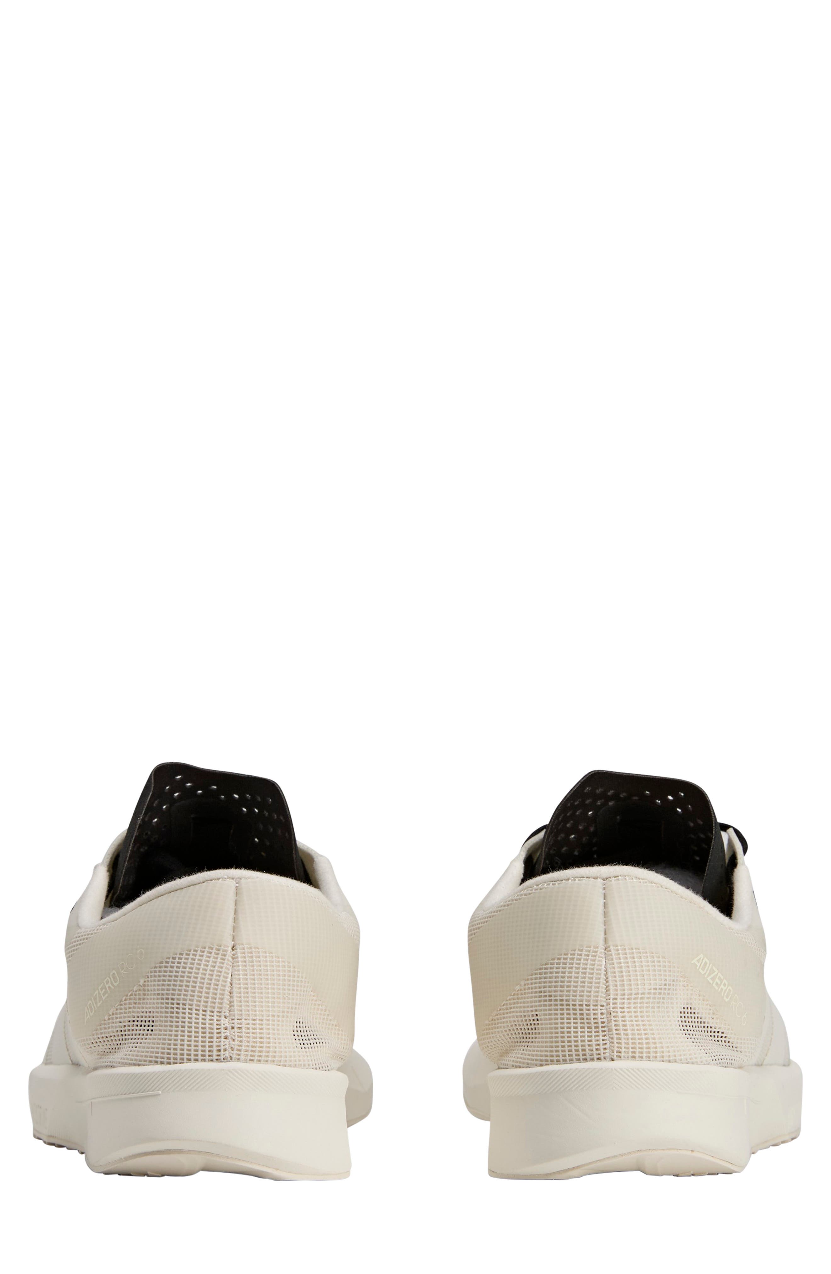 Gender Inclusive Adizero RC6 Running Shoe, Alternate, color, WHITE/ WHITE/ BLACK