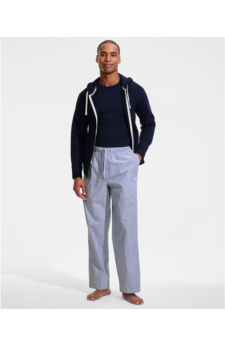 Lands' End Poplin Pajama Pants, Alternate, color, Sapphire Gem Blue Stripe