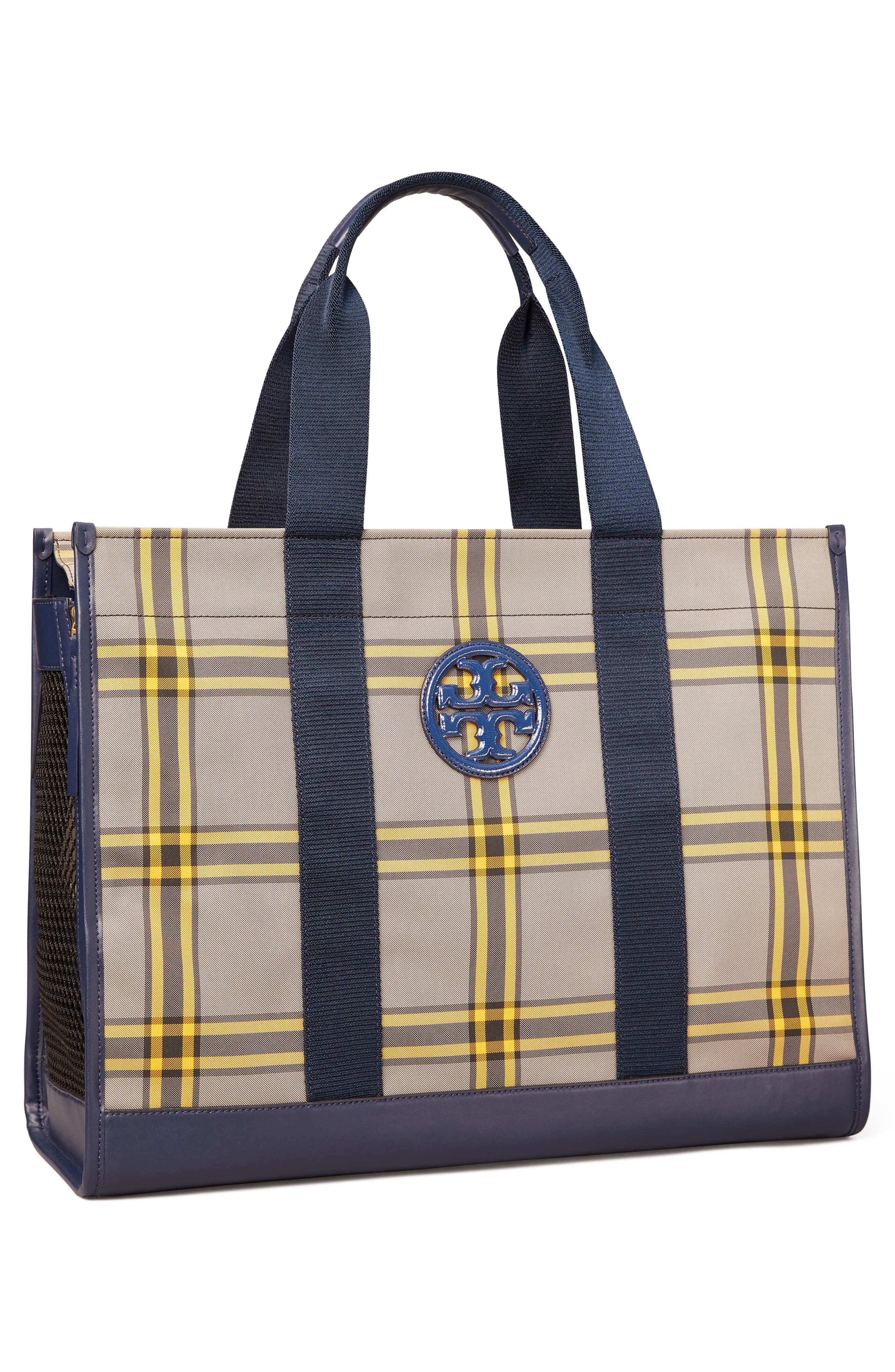 Tory Burch Plaid Dog Carrier Bag, Alternate, color, 