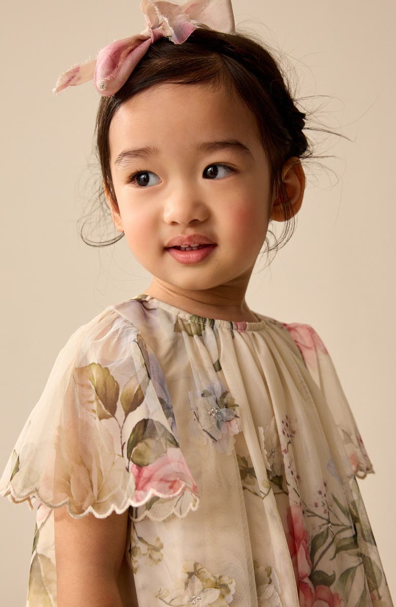 NEXT Kids' Floral Mesh Party Dress, Alternate, color, Pink