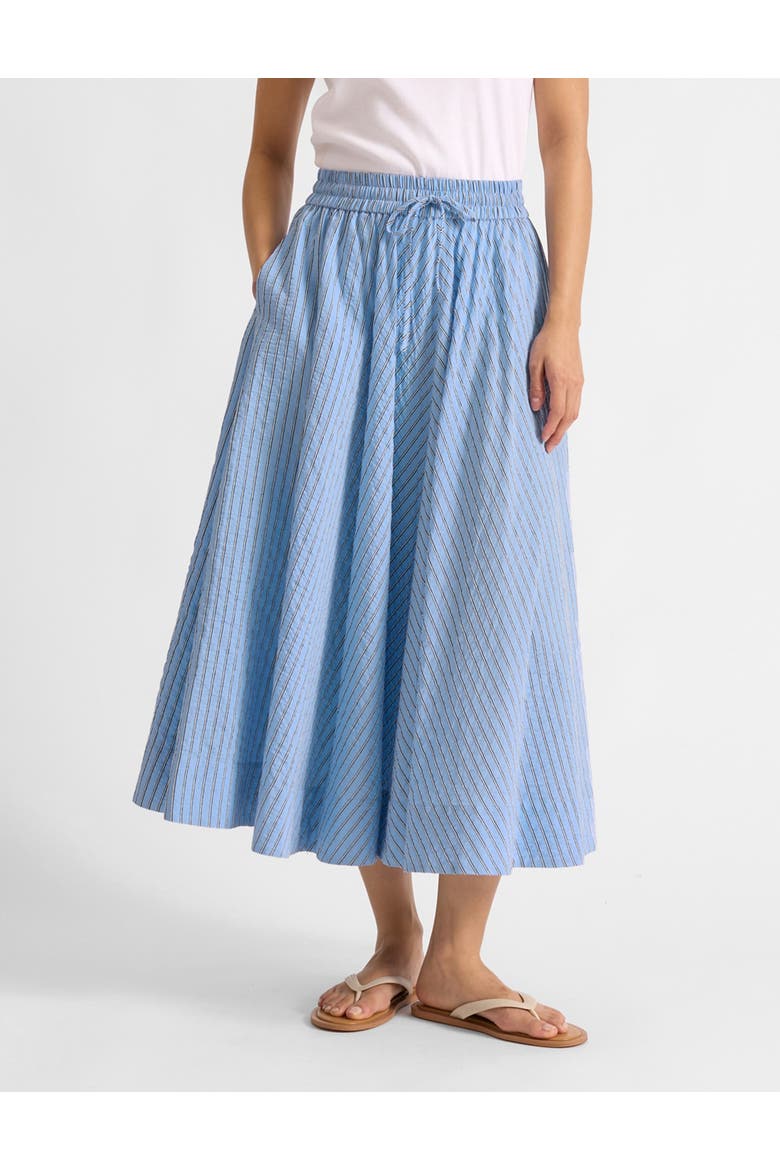 Full Stripe Midi Skirt, Main, color, Blue