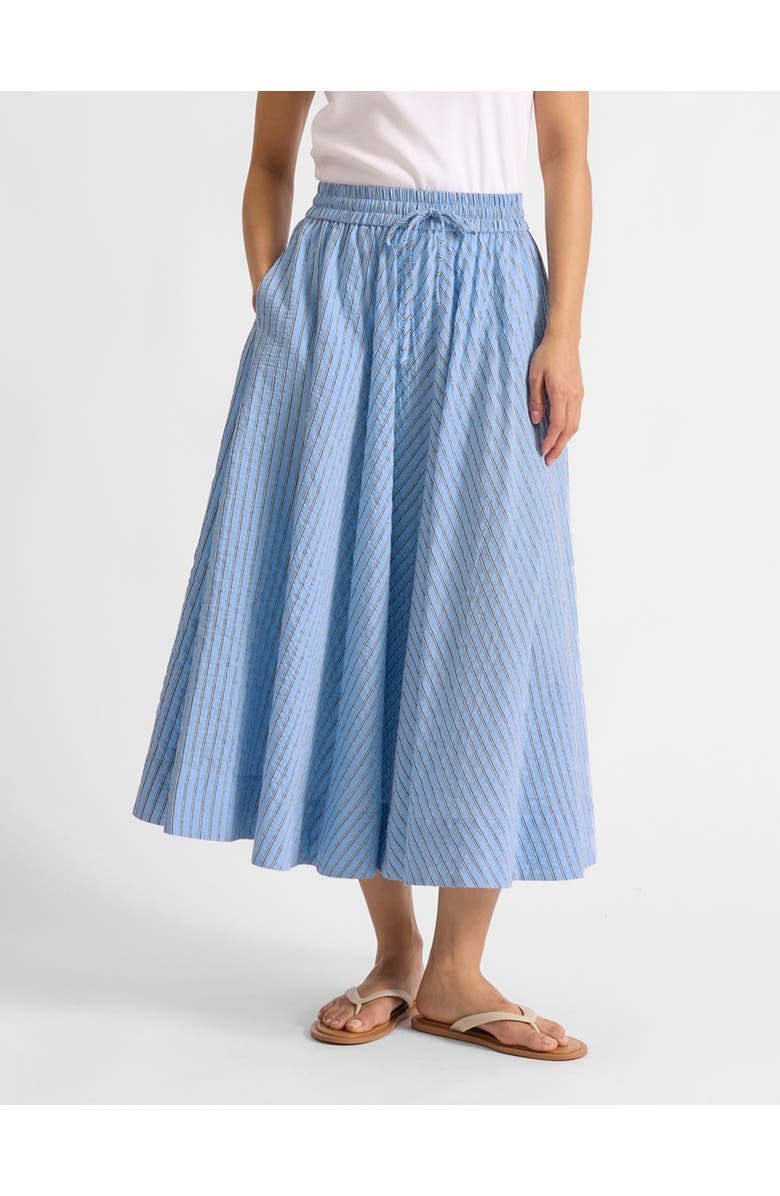 Albaray Full Stripe Midi Skirt, Main, color, Blue