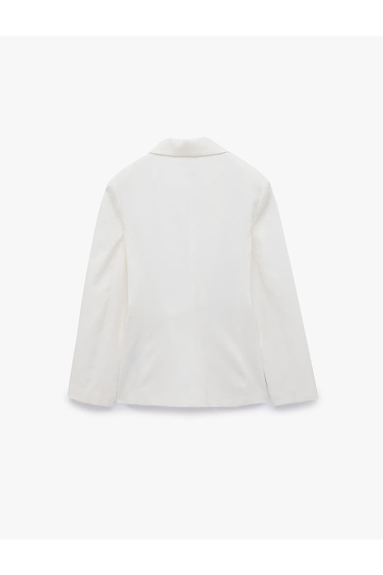 Linen Blend Tailored Notched Collar Blazer, Alternate, color, WHITE