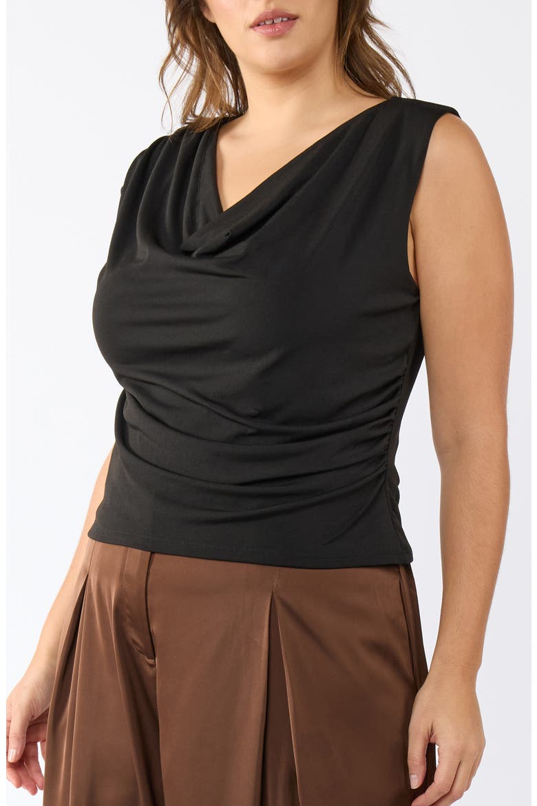 Dune Cowl Neck Sleeveless Top, Alternate, color, BLACK