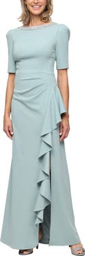 Alex Evenings Embellished Neck A-Line Gown