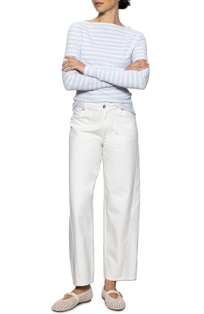 Sanctuary District High Waist Barrel Leg Ankle Jeans, Alternate, color, Blcw