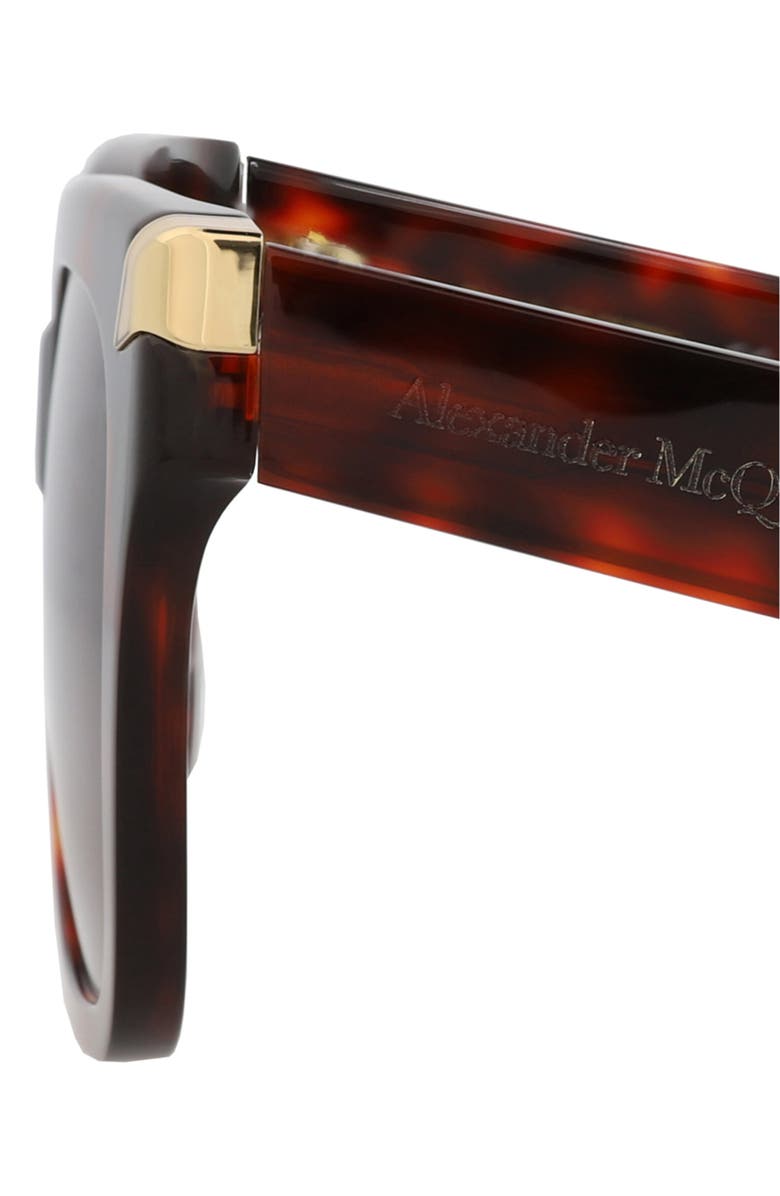 McQueen 53mm Square Sunglasses, Alternate, color, Havana Havana Brown