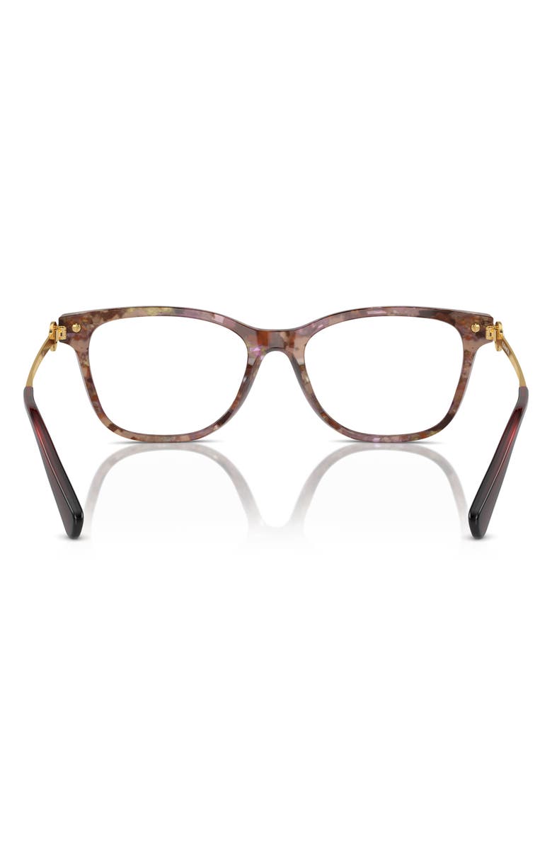 COACH 49mm Rectangular Optical Glasses, Alternate, color, Petal Tortoise / Demo Lens