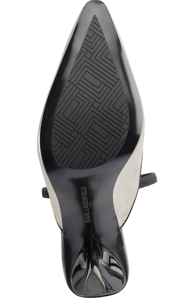 KARL LAGERFELD PARIS Keera Pointed Toe Slingback Pump, Alternate, color, Pewter/ Black