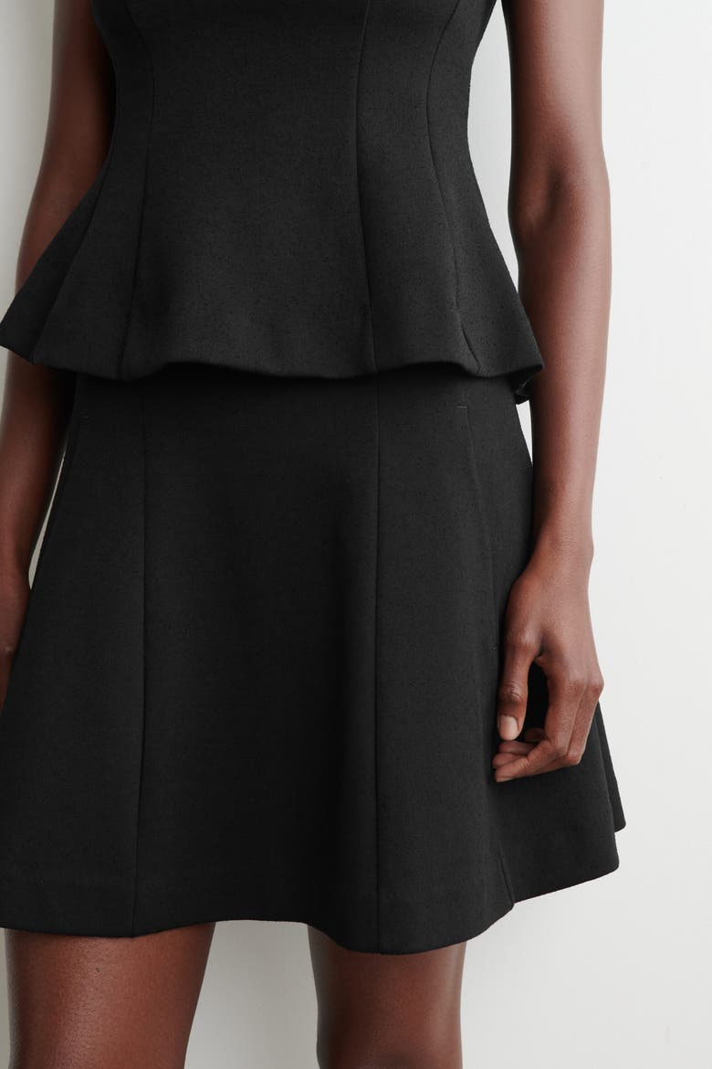 Sculpted Paneled Jersey Mini Skirt, Alternate, color, BLACK