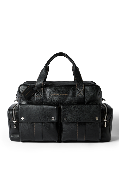 Grained calfskin leisure bag