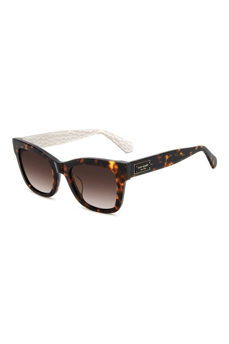 51mm gradient polarized square sunglasses, Alternate, color, HAVANA PATTERN BEIGE/ BROWN
